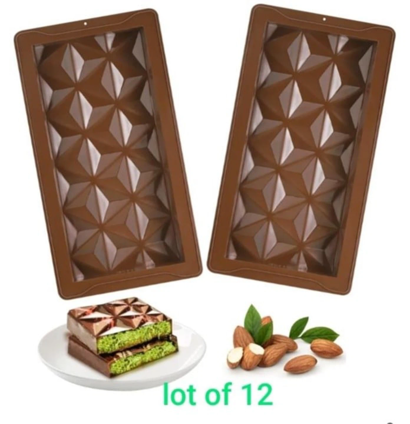 TranRantic Deep Chocolate Bar Molds Silicone, Chocolate Mold