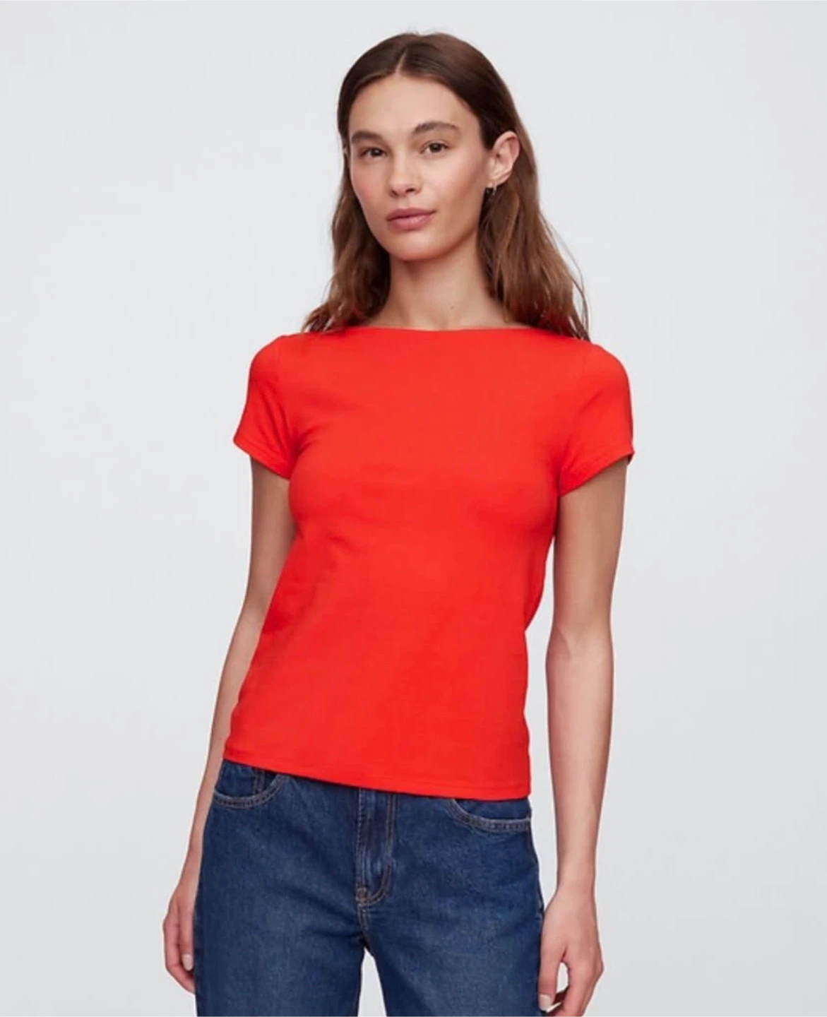 2 sizes ( S&L )- Boatneck Open-Back T-Shirt (GAP) - photo 3