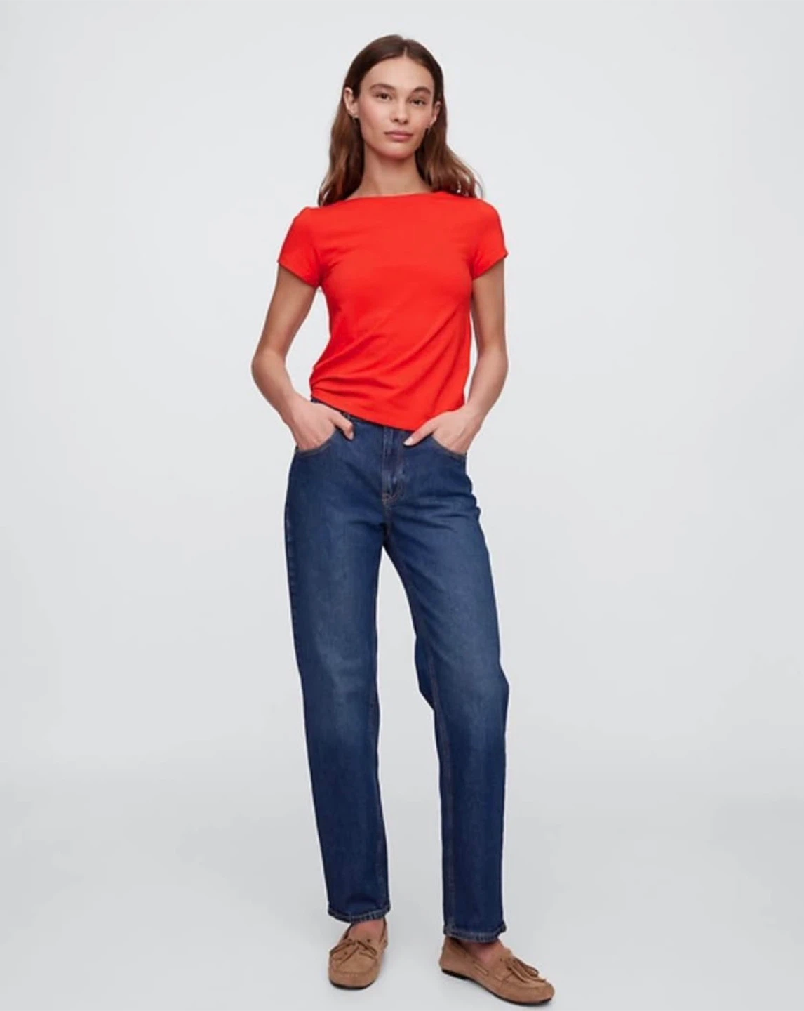2 sizes ( S&L )- Boatneck Open-Back T-Shirt (GAP) - photo 2