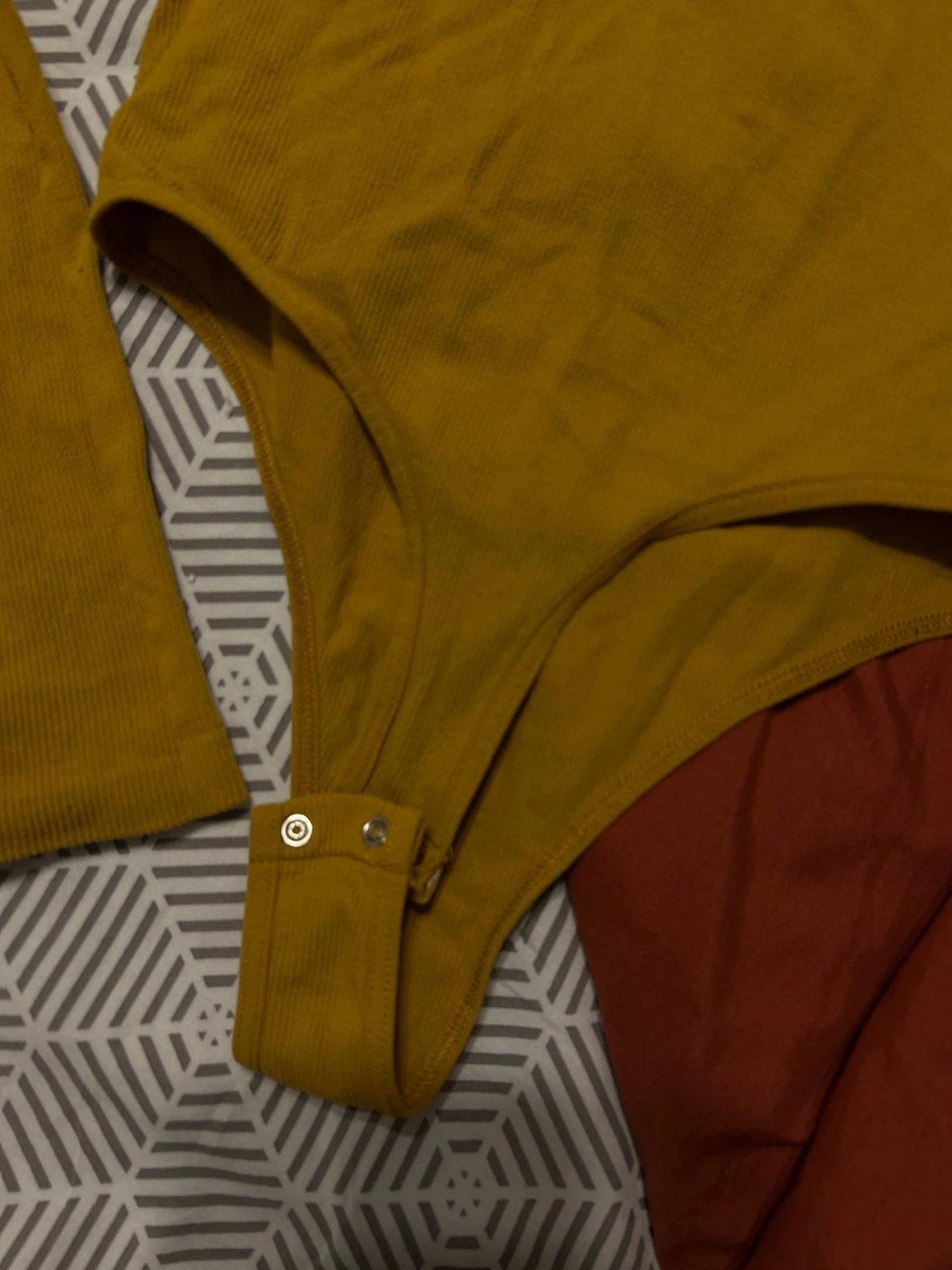 Mustard Yellow Ribbed Turtleneck Bodysuit - photo 3
