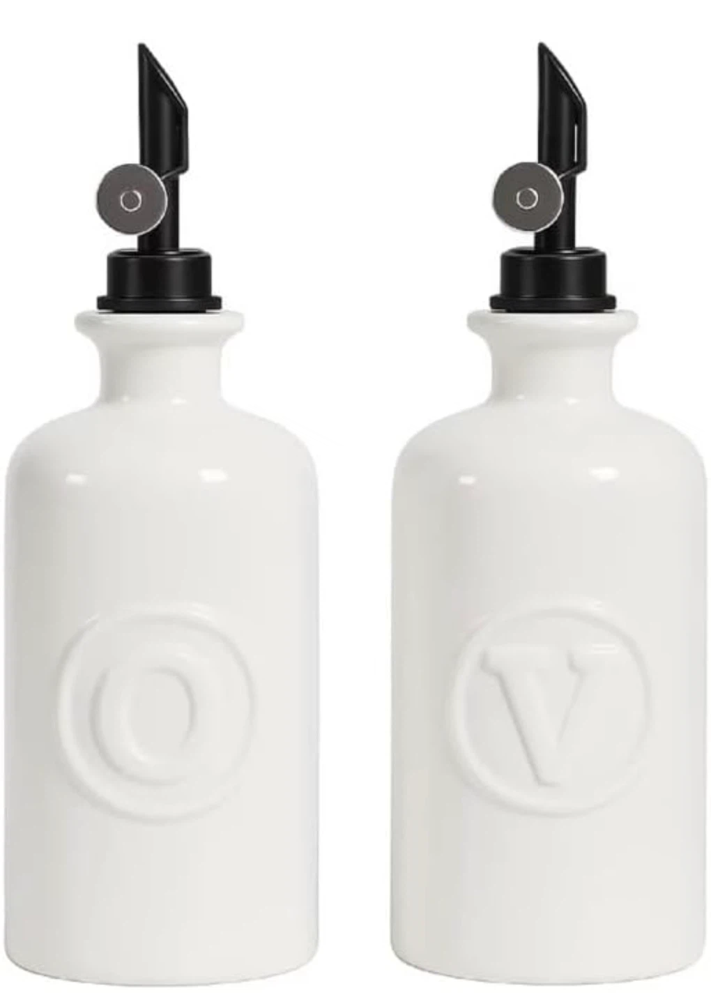 Olive Oil + Vinegar Ceramic Dispenser 500ml Bottle Set