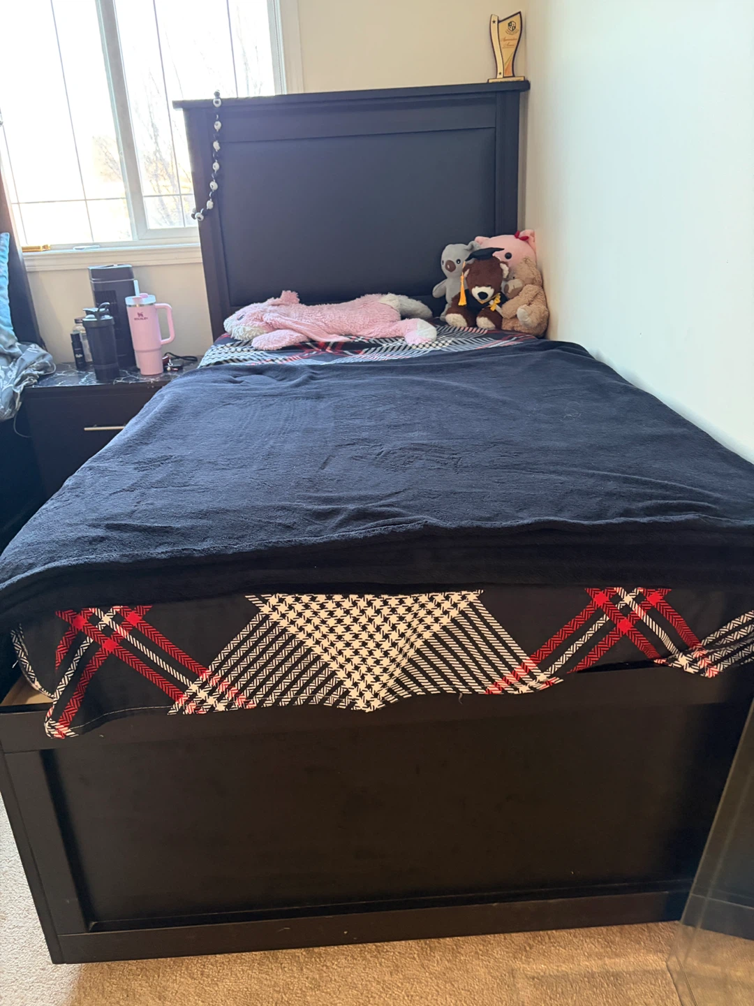 Twin box Bed Frame with mattress
