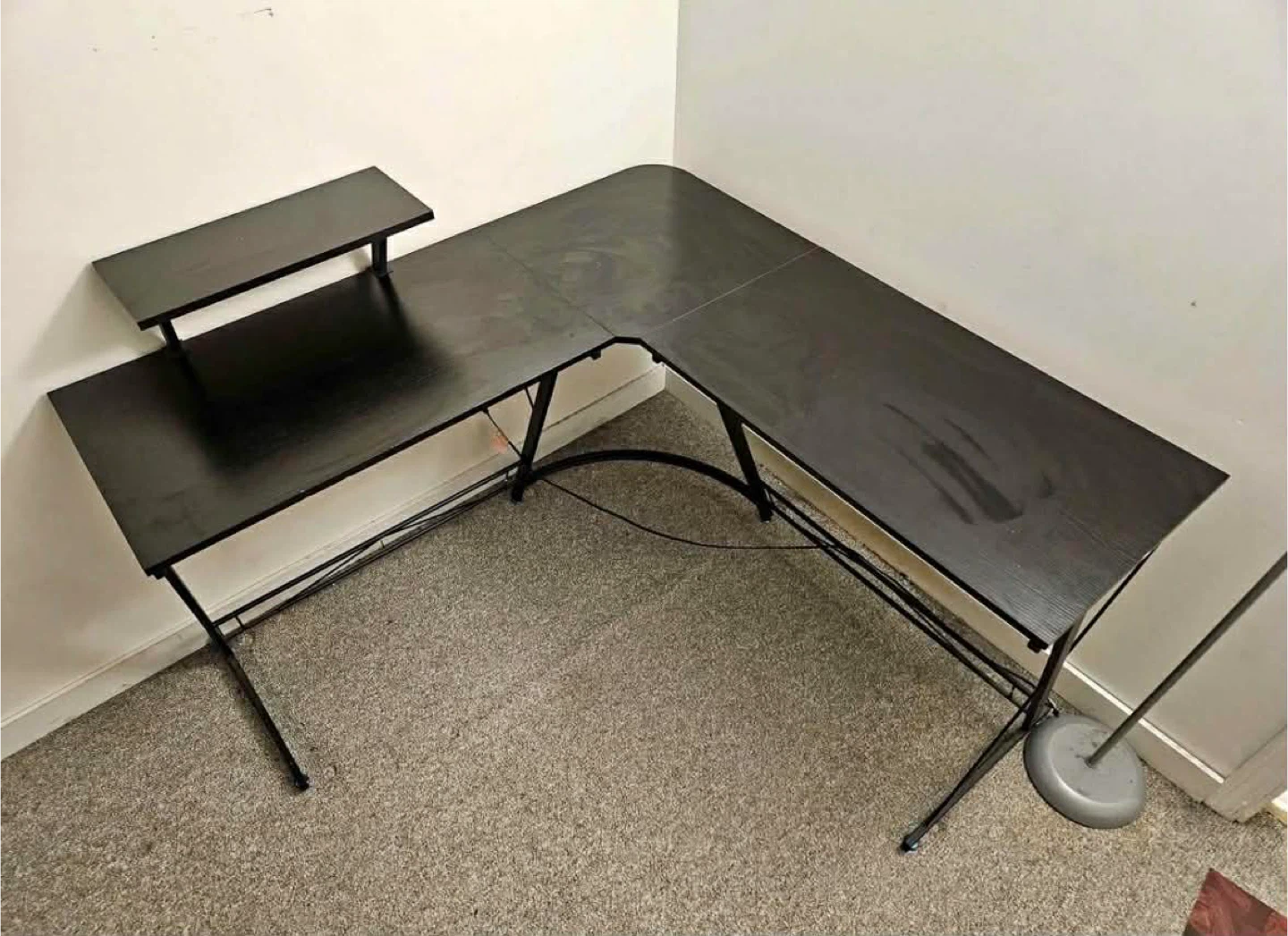 Black L-Shaped Corner Desk