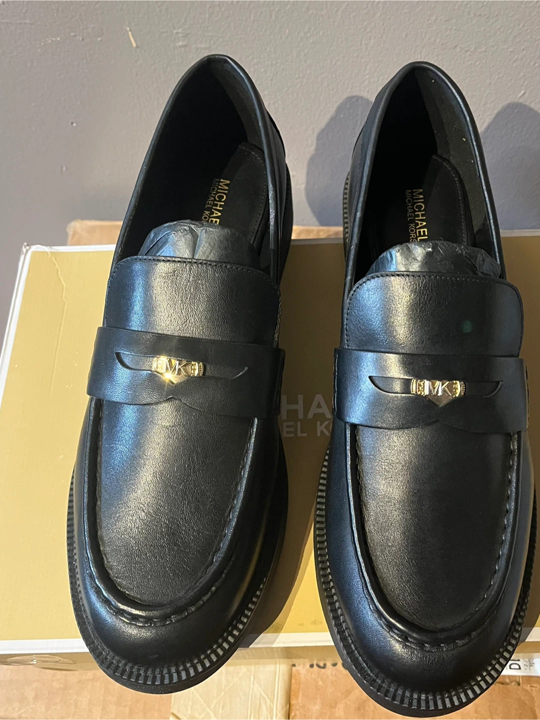 Michael Kors Eden Black Leather Loafers