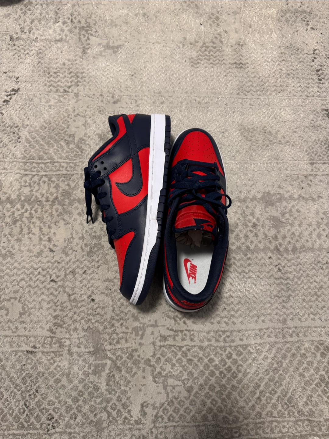 Nike Dunk Low Red Navy Sneakers Mens Size 12