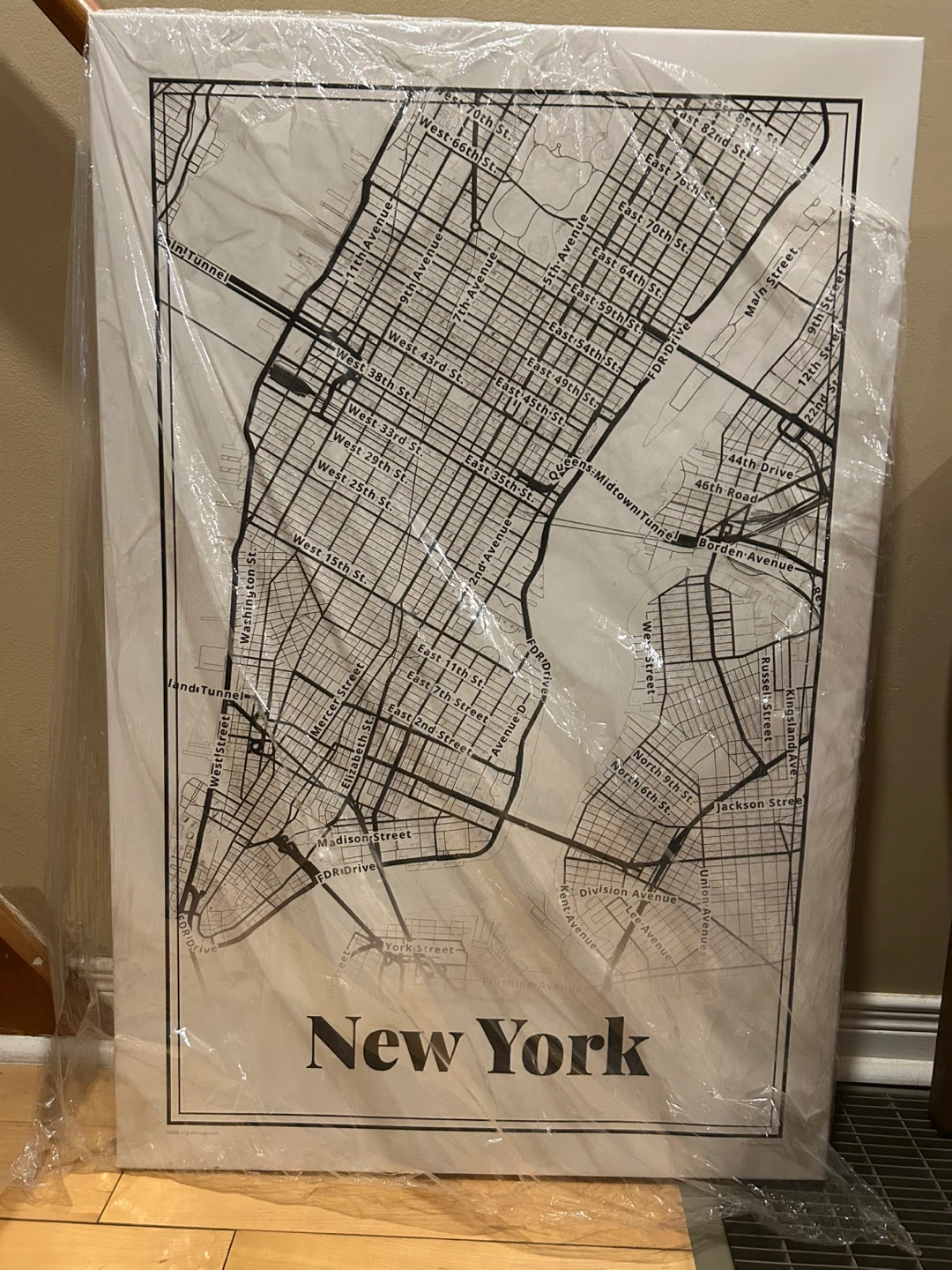 🧡 New York City Street Map Canvas Art