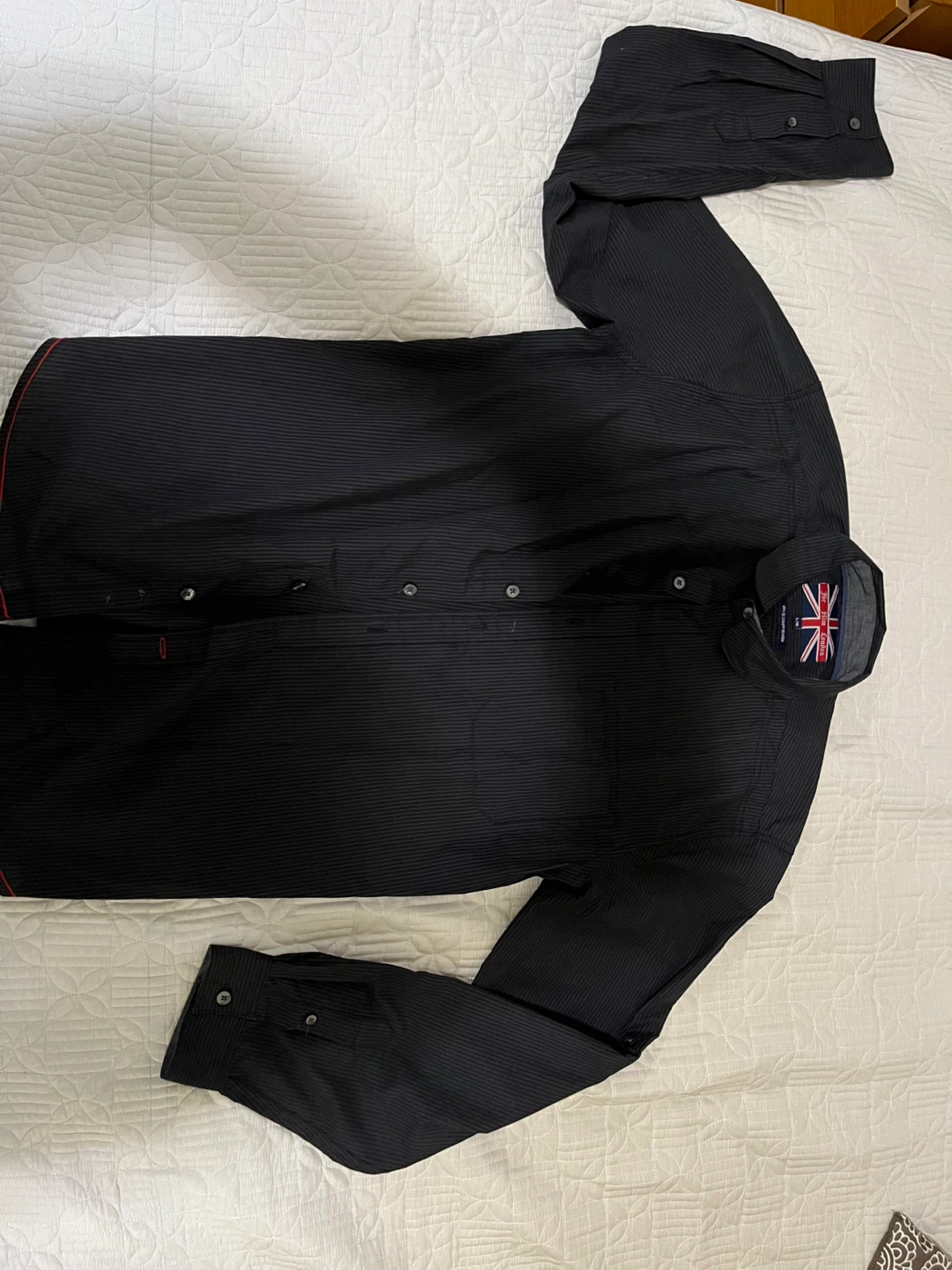 For Him London Slim Fit Striped Dress Shirt L/G