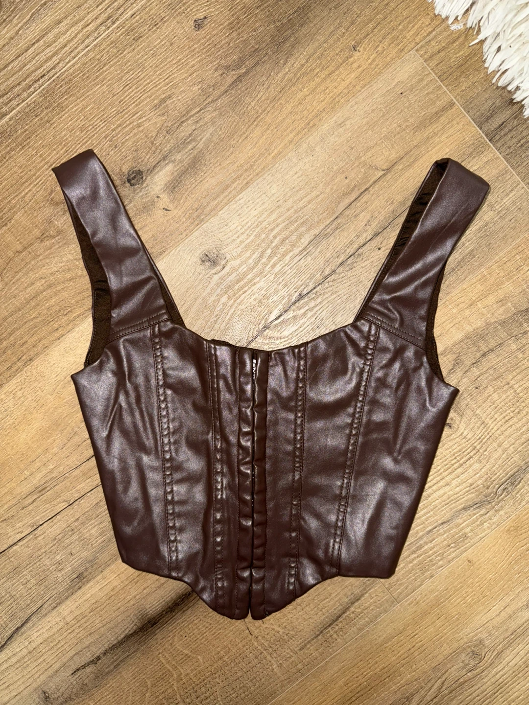 Princess Polly Brown Faux Leather Corset Top - photo 2