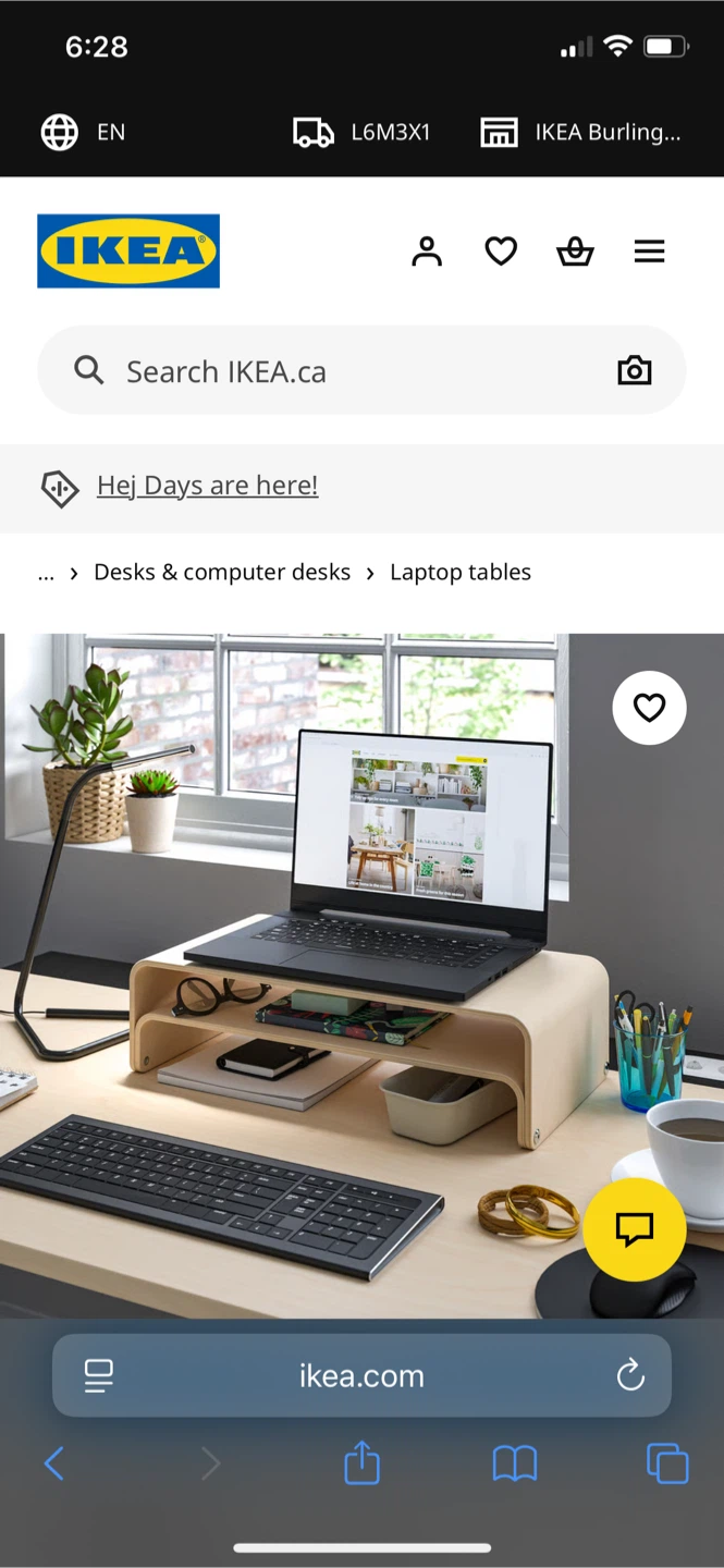 IKEA Laptop Table Monitor Stand