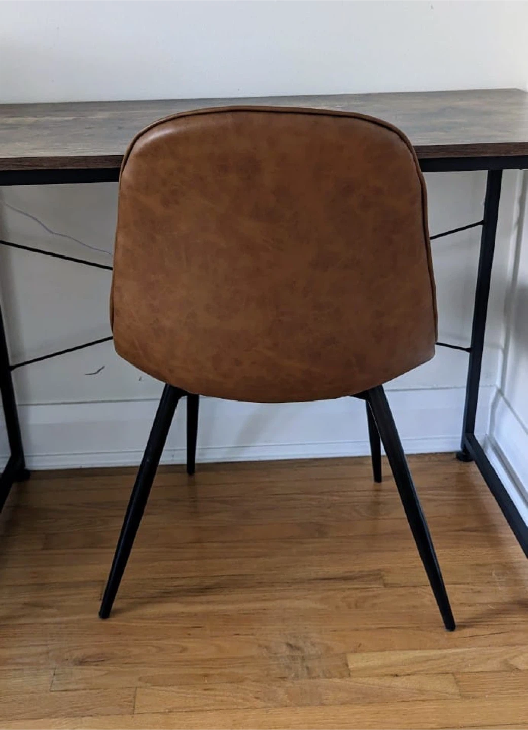Modern Tan Faux Leather Chair - photo 3