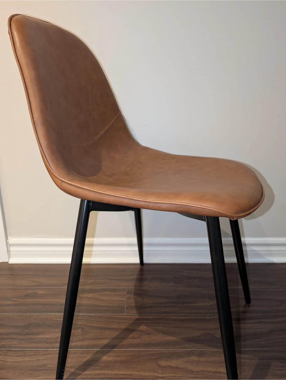 Modern Tan Faux Leather Chair - photo 2