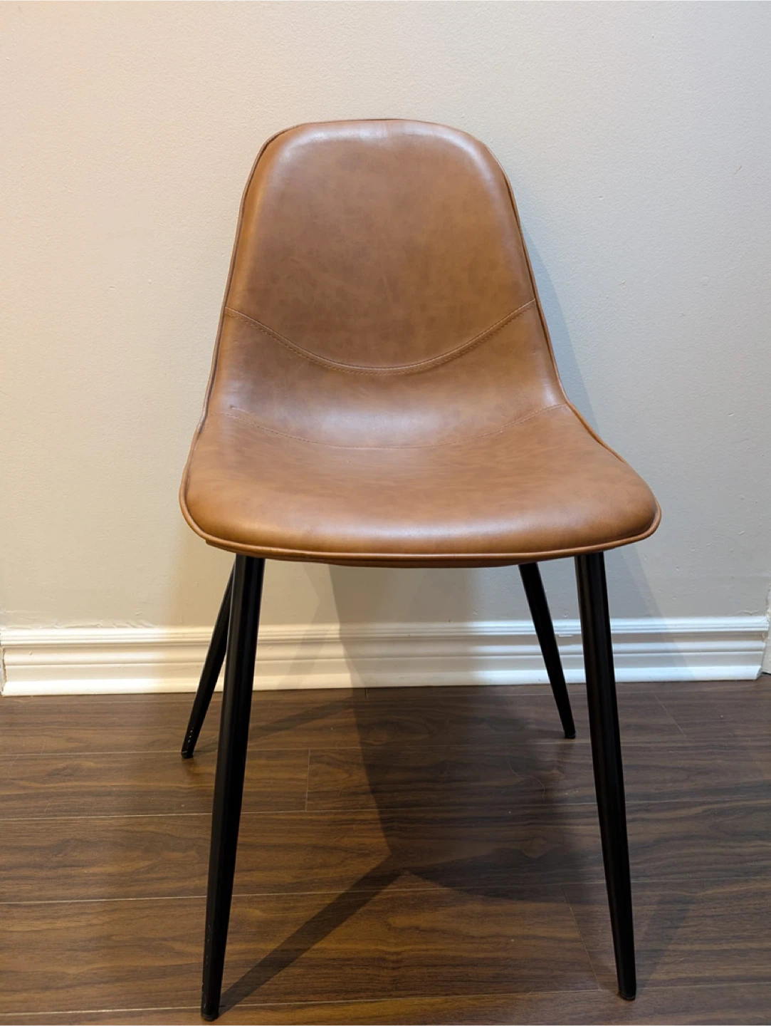 Modern Tan Faux Leather Chair