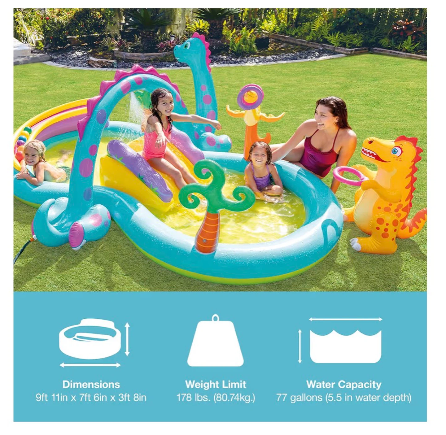 NEW Intex Dinoland Inflatable Play Center - Ages 3+ - photo 3