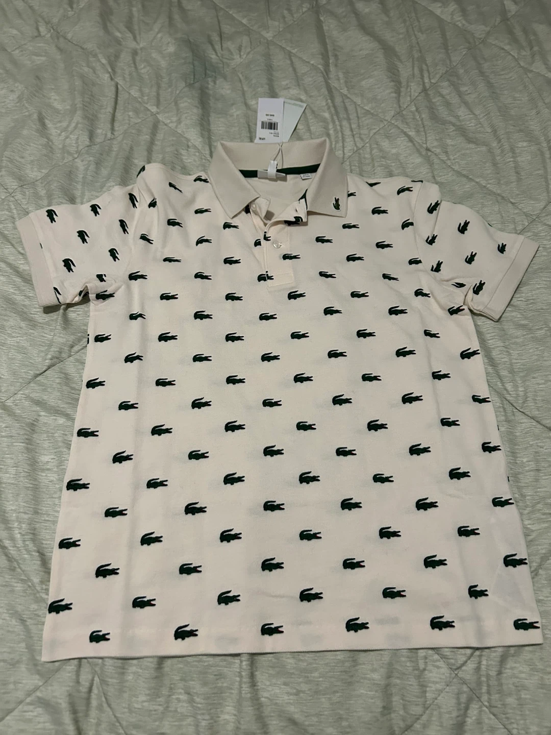 Lacoste All Over Crocodile Print Polo Shirt