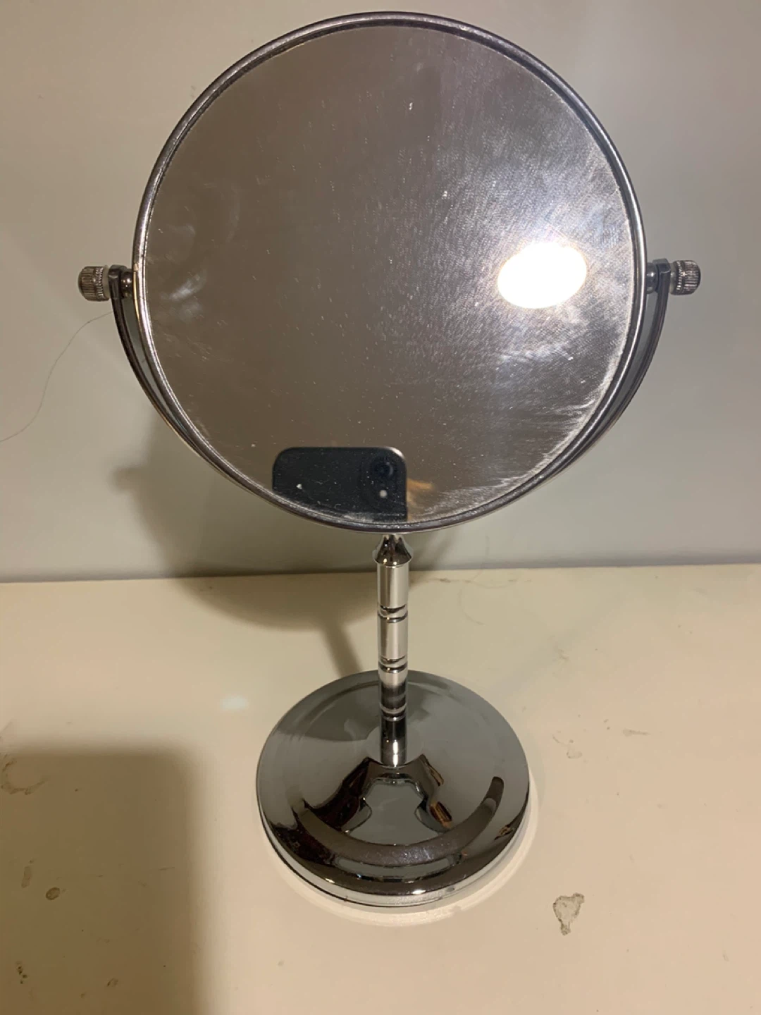 🧡 Chrome Vanity Mirror with Swivel Stand