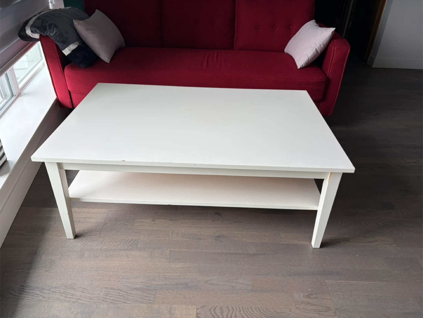 White Coffee Table with Shelf - photo 4
