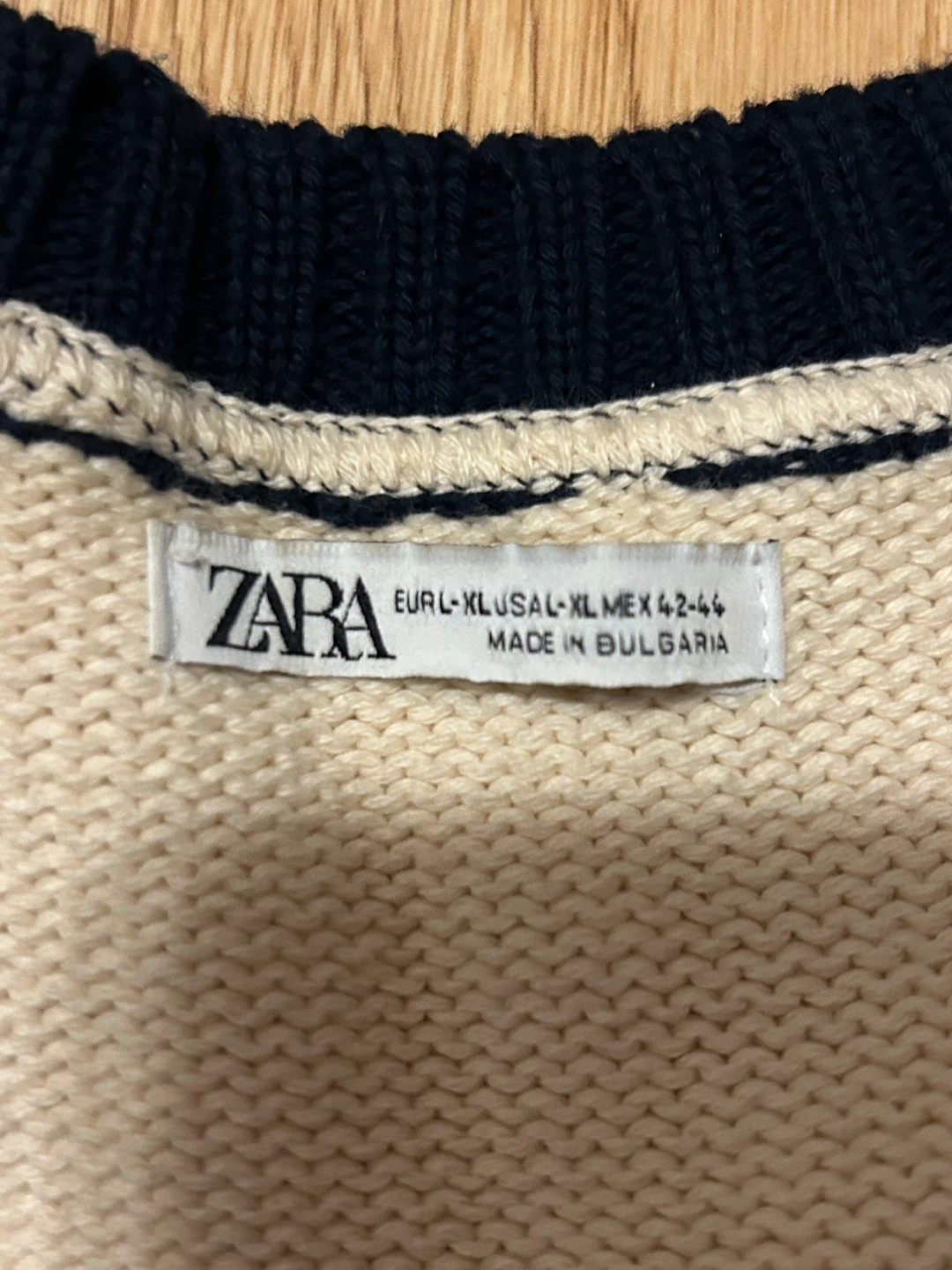ZARA Sweater Vest Cream/Navy XL - photo 2