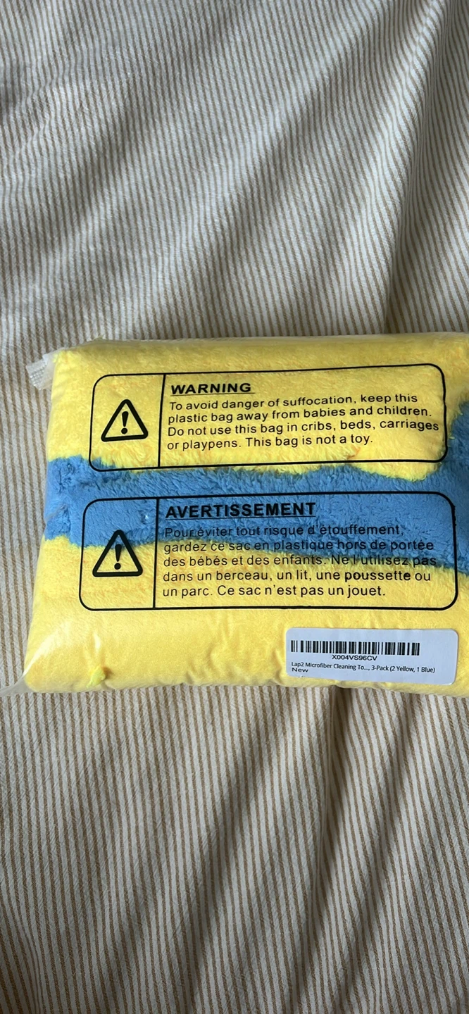 Microfiber Cleaning Towels - 3 Pack (Yellow/Blue) - photo 2