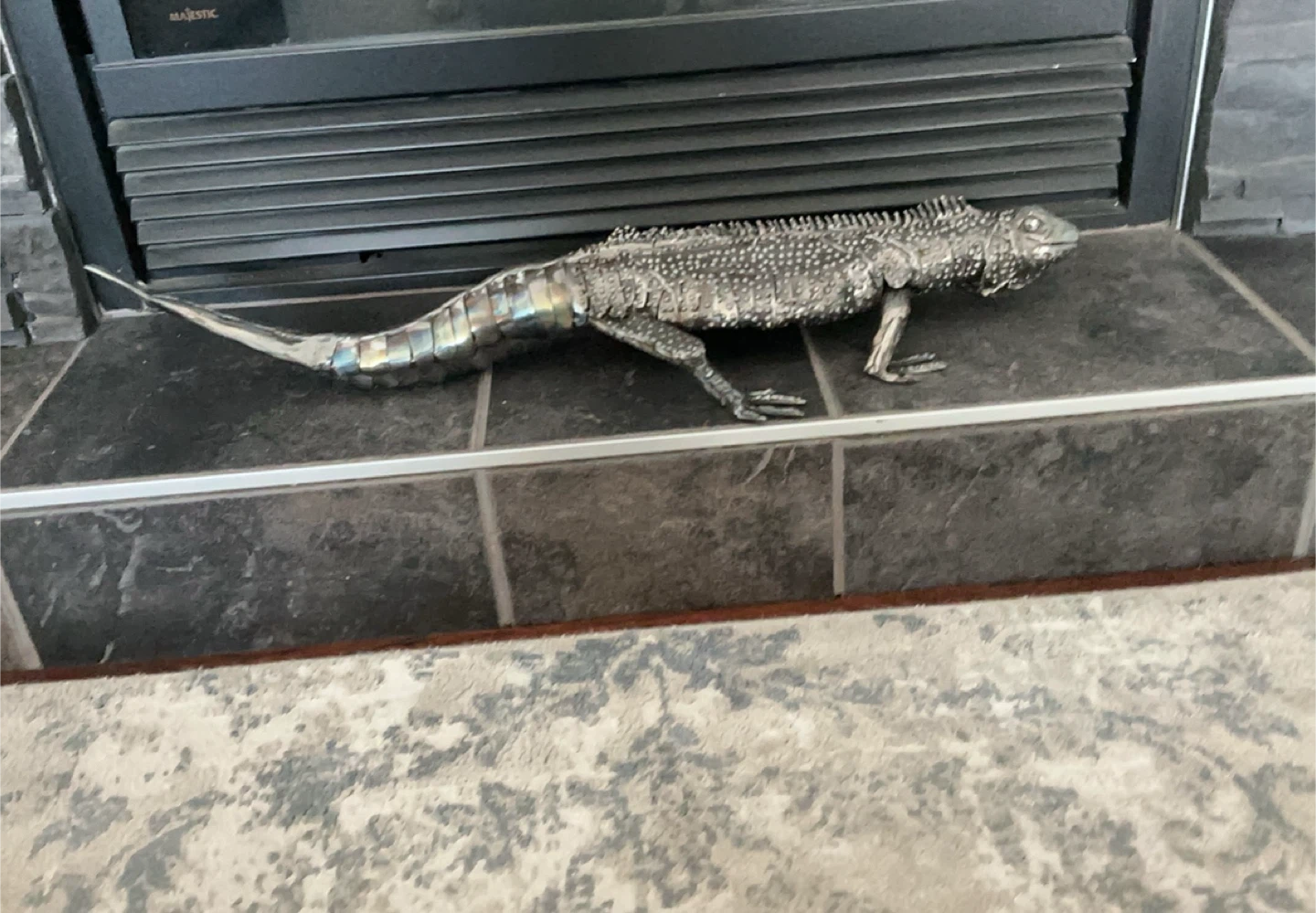 Metal Iguana Figurine