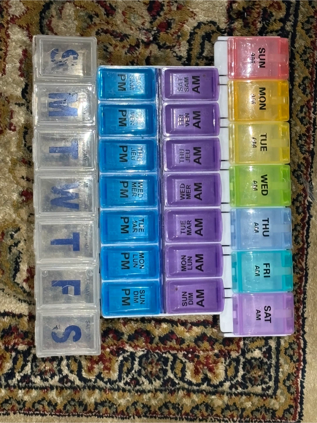 Three 7-Day AM/PM Pill Organizer