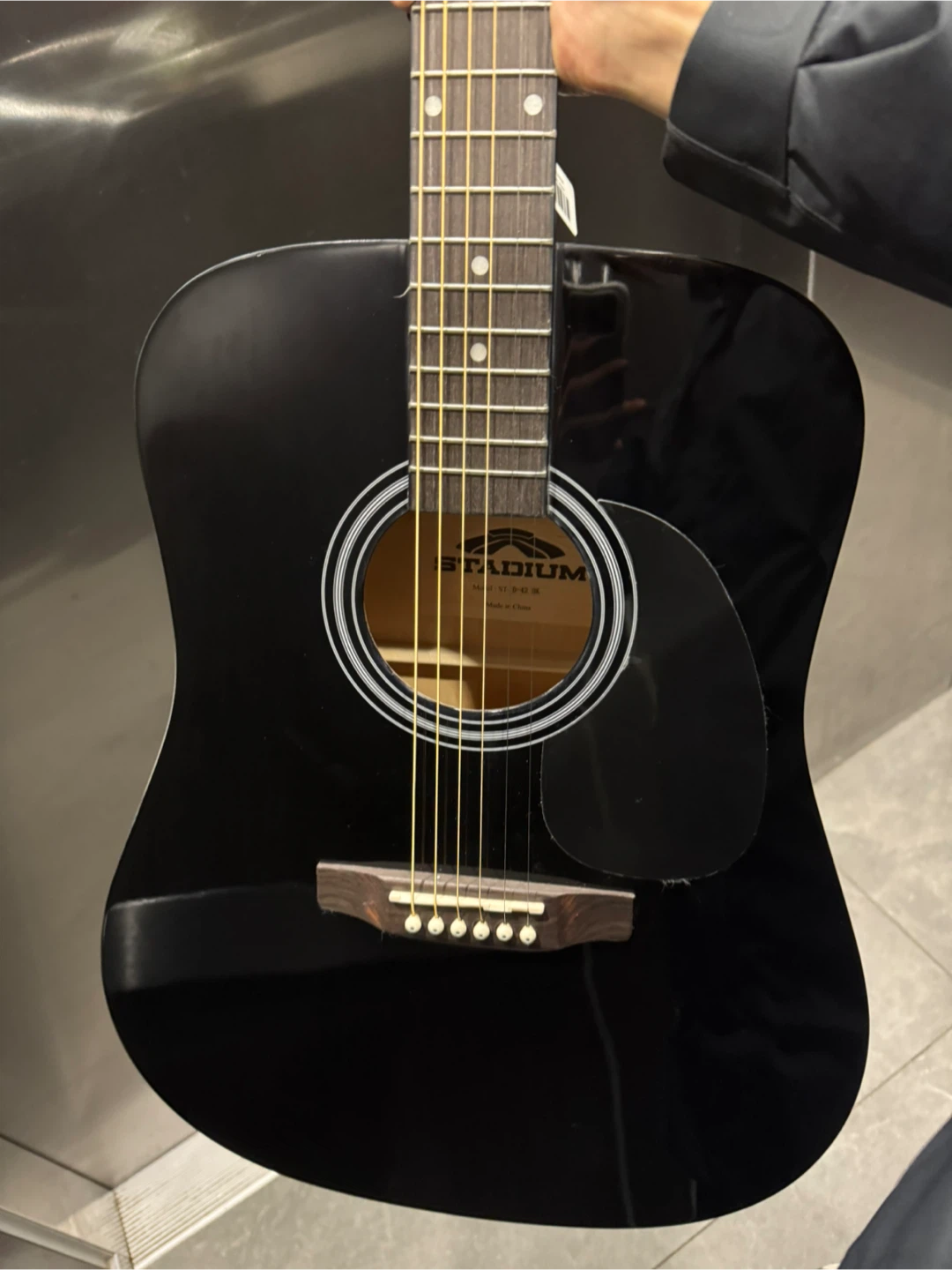 Black Acoustic Guitar - Great for beginners! - photo 2