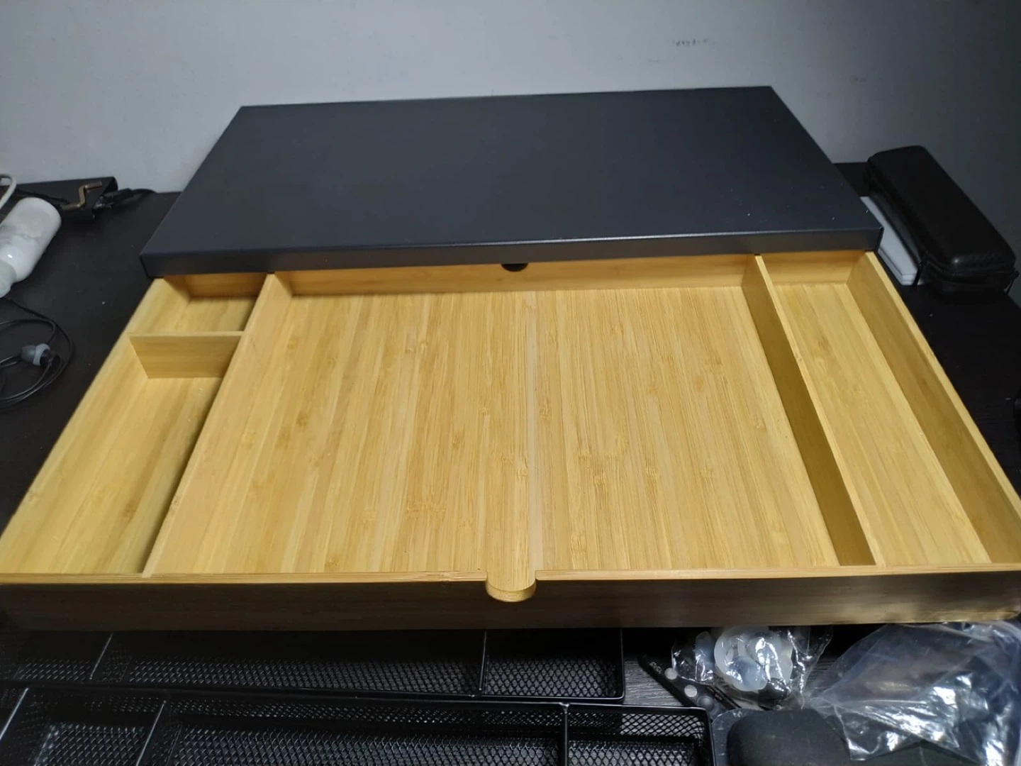 Bamboo Desk Organizer with Drawer - photo 2