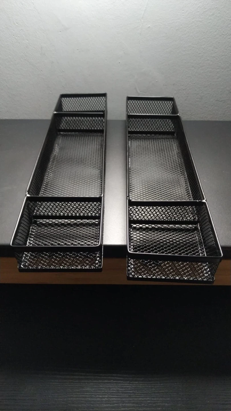 Set of 2 Black Mesh Desk Organizers