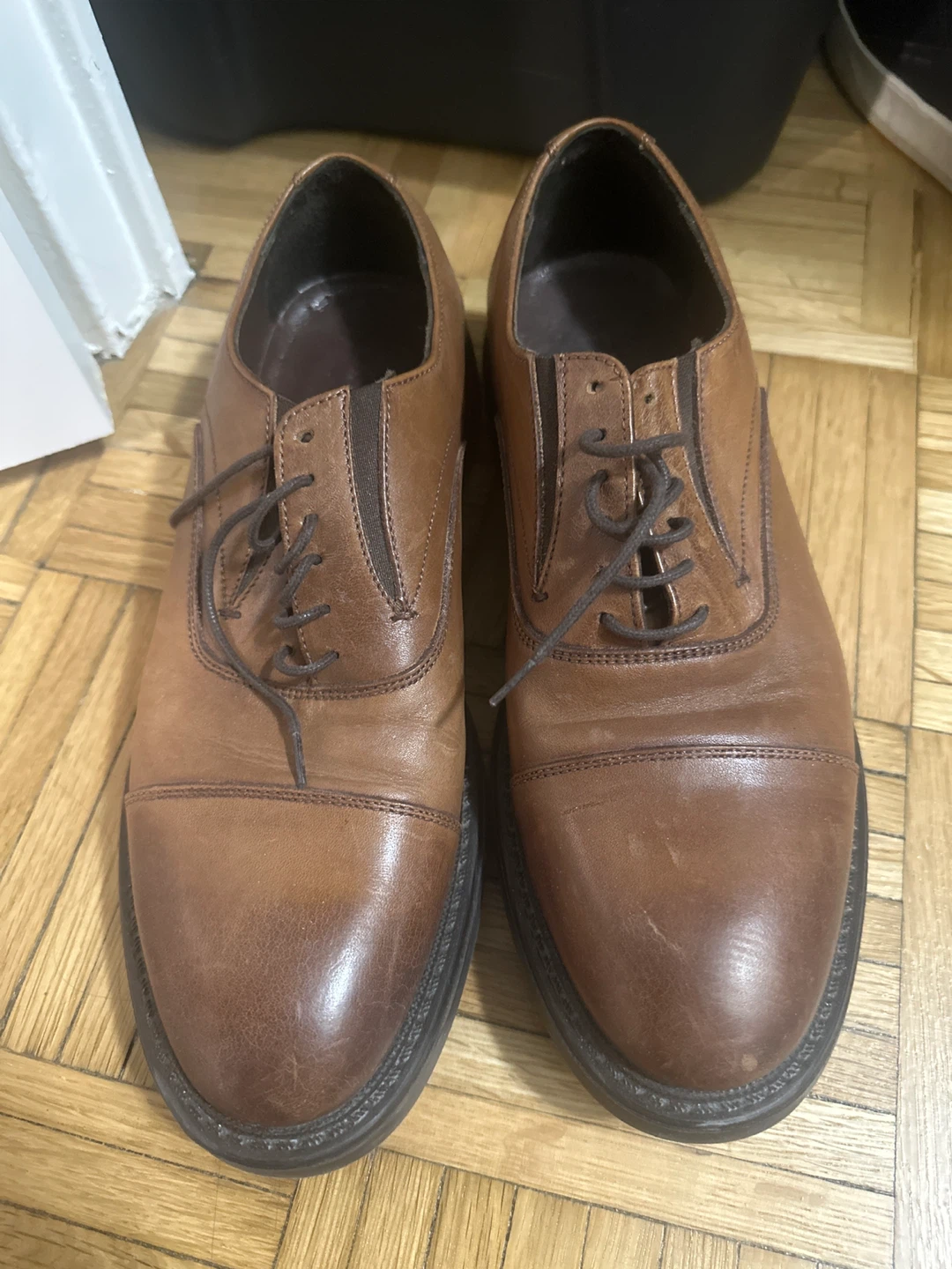Turkish Brand (Derimod) Brown Leather Cap Toe Dress Shoes