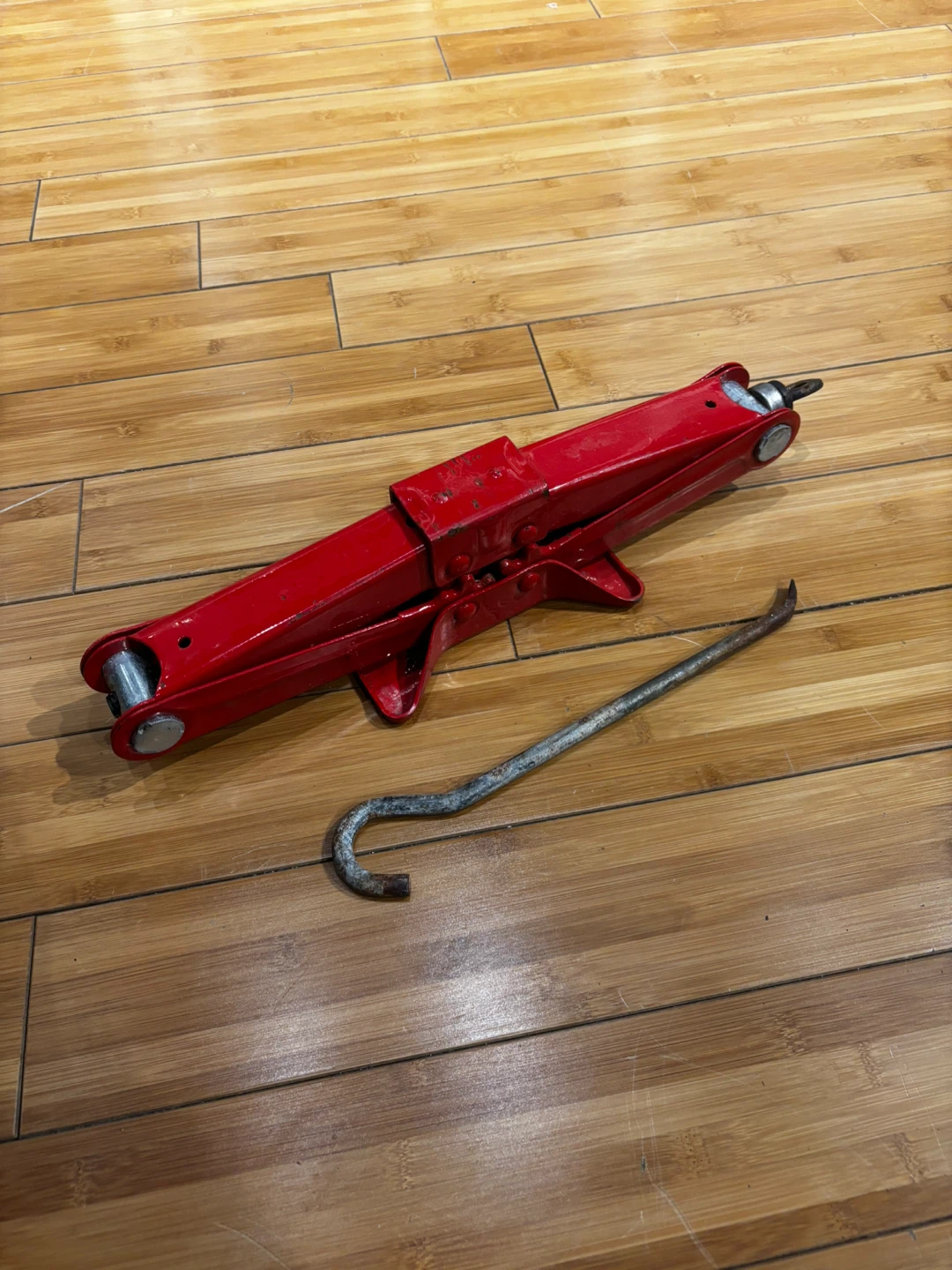 Red Scissor Jack with Wrench