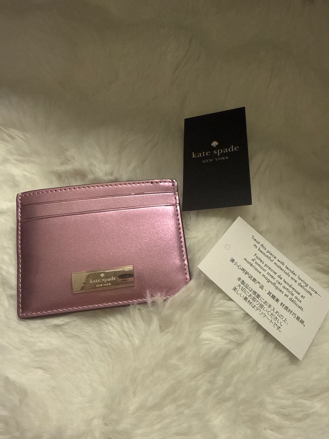 Kate Spade Pink Metallic Card Holder
