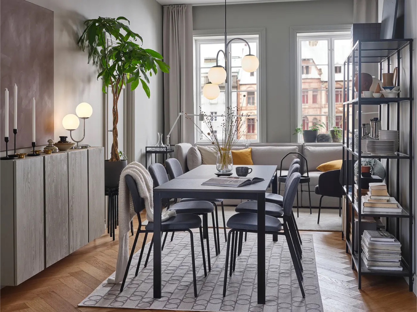 Ikea Vangsta Extendable Dining Table with 4 chairs- Dark Brown - photo 4