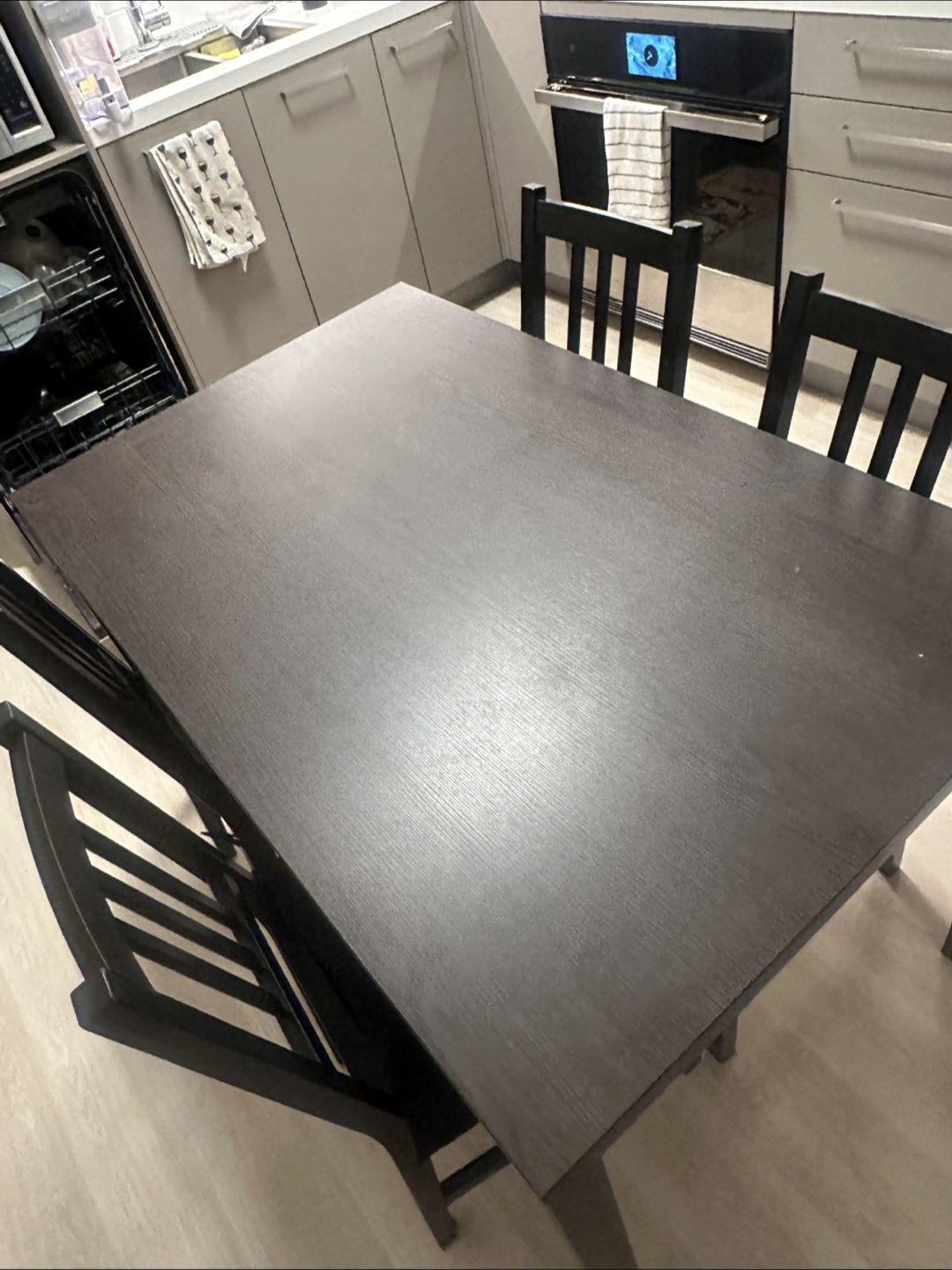 Ikea Vangsta Extendable Dining Table with 4 chairs- Dark Brown - photo 5
