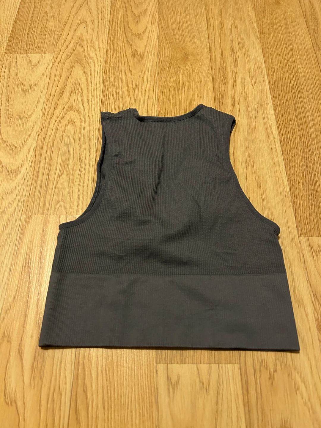 Grey Ribbed Deep V Tank Top - photo 2