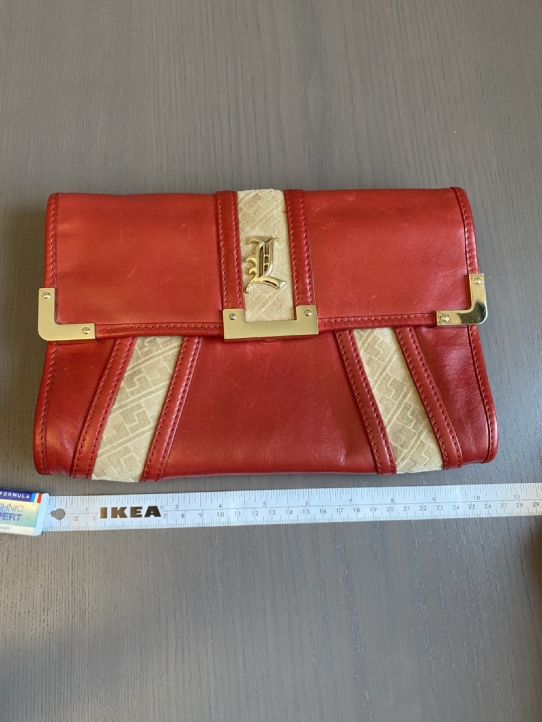 L.A.M.B by Gwen Stefani RED Genuine LEATHER CLUTCH - photo 5