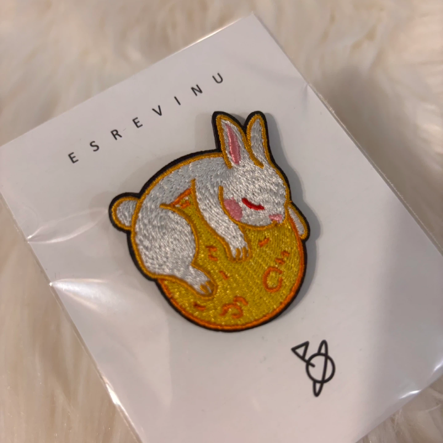 New Embroidered Sleeping Bunny Patch - photo 3