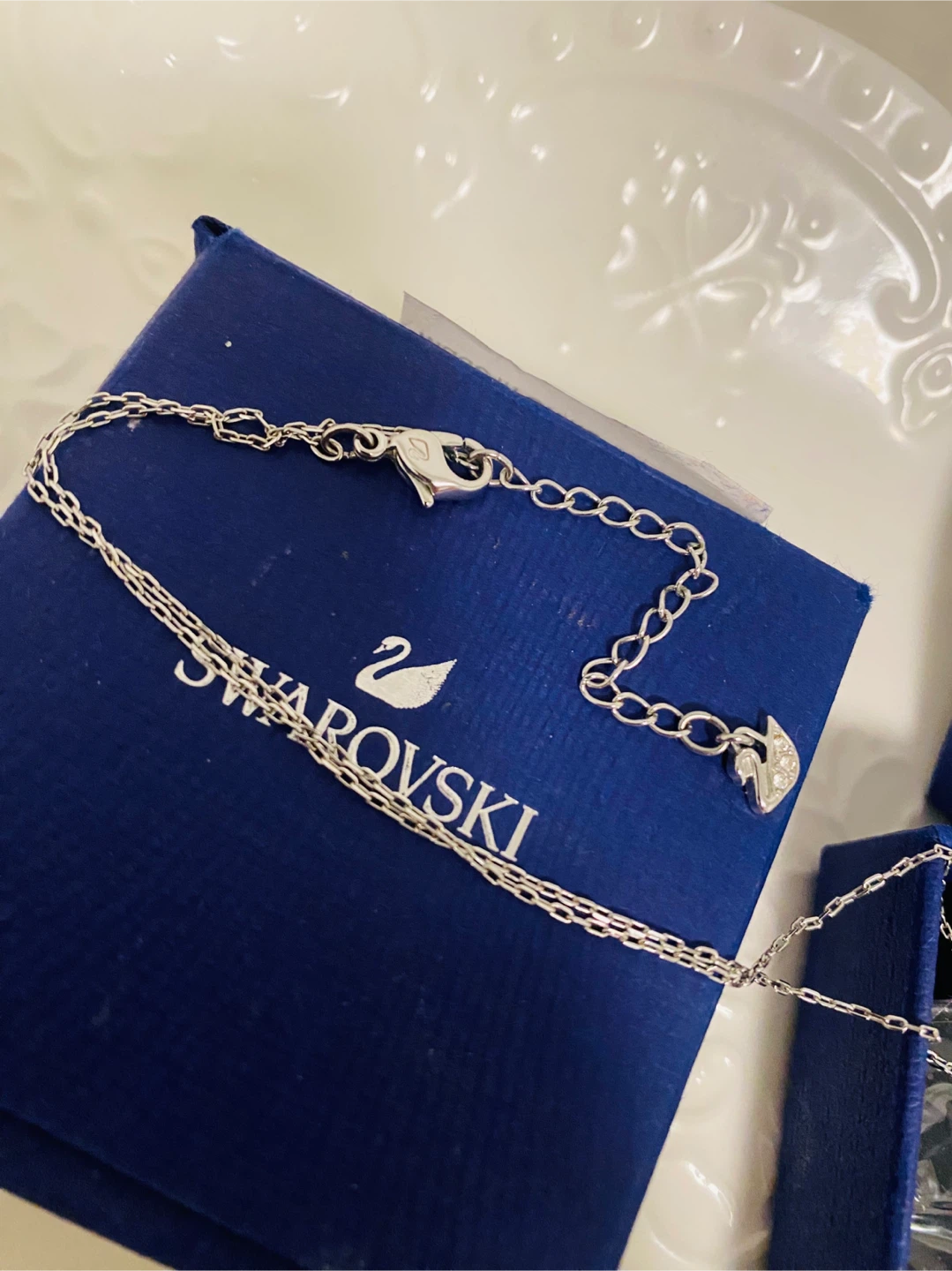 Swarovski Necklace and Ring Set with dangling crystals - photo 2