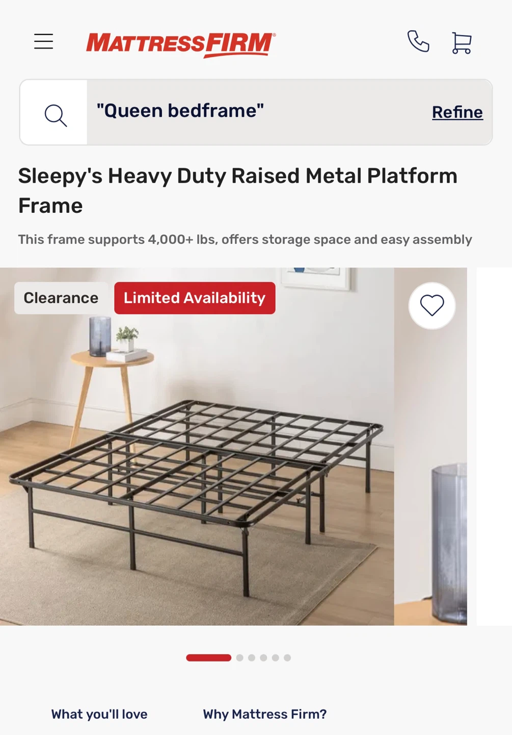 Sleepy's Heavy Duty Raised Metal Platform Frame - Queen - photo 2