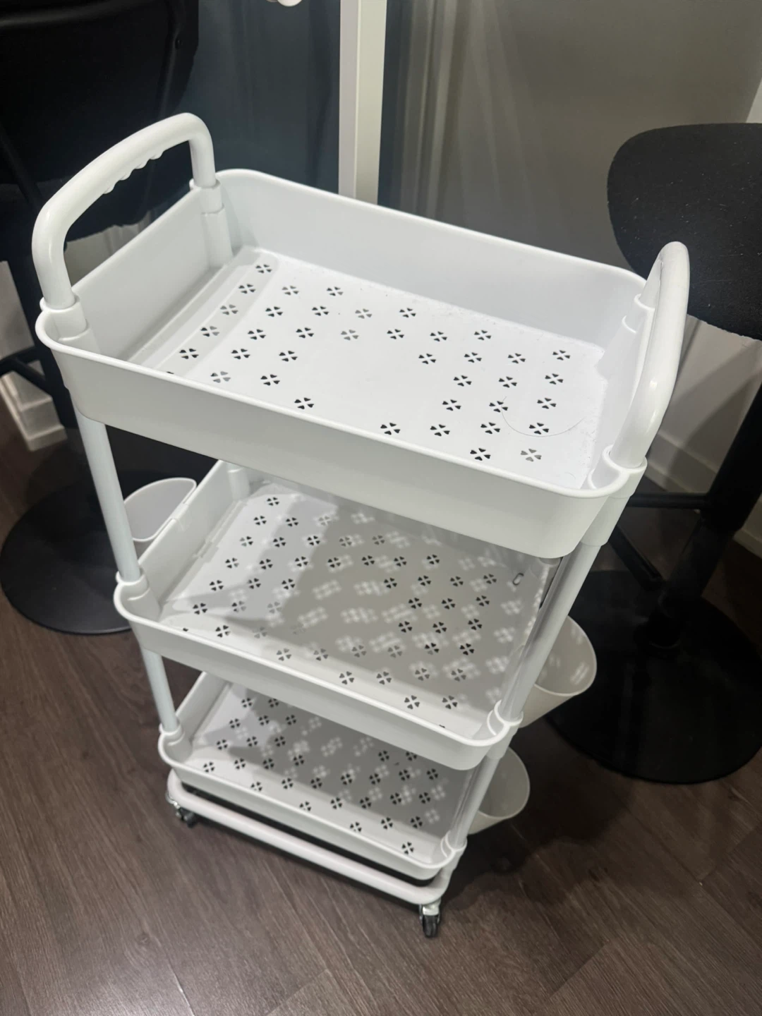 White 3-Tier Rolling Cart