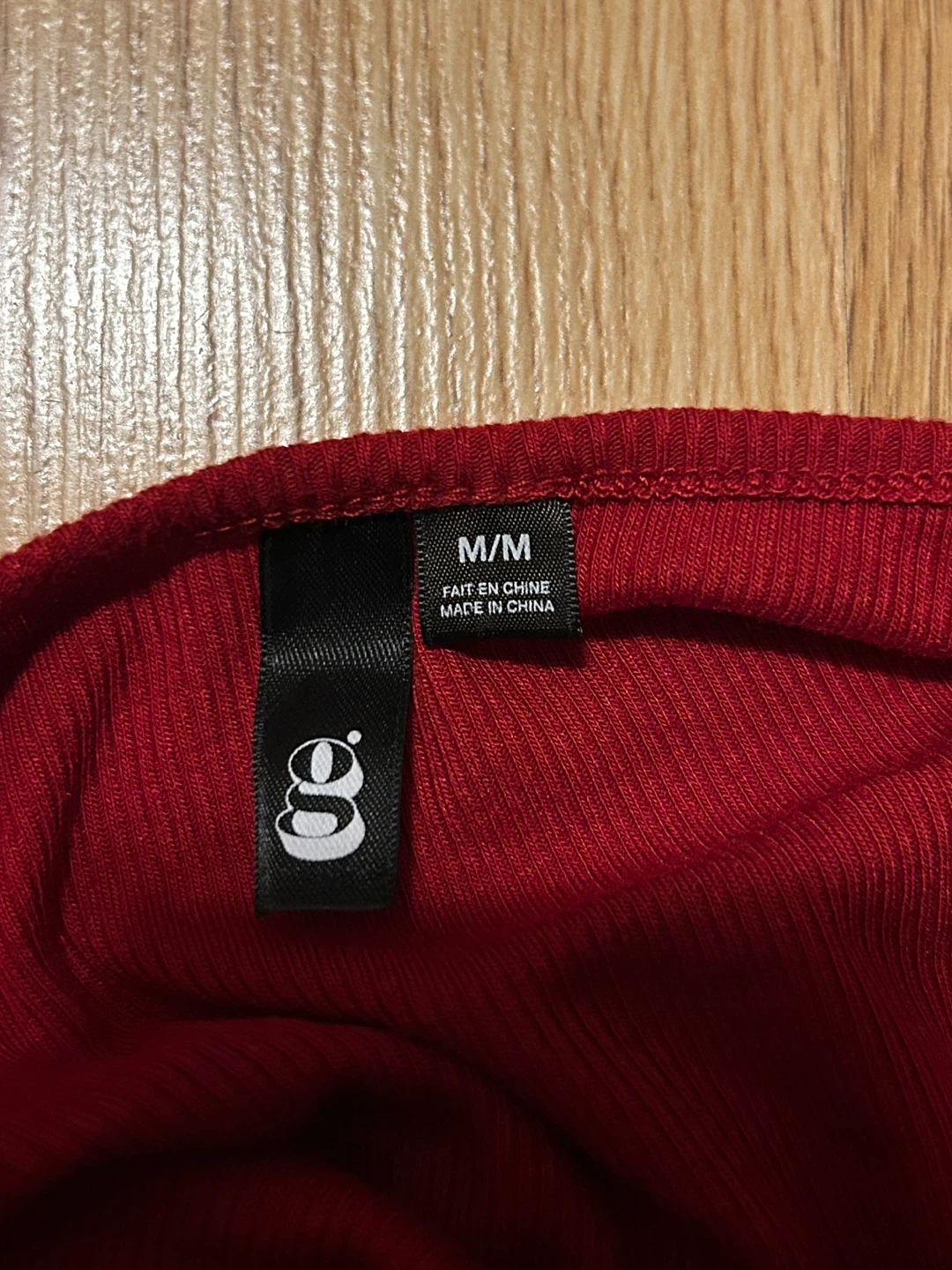 Red Ribbed Crop Top - M - photo 3