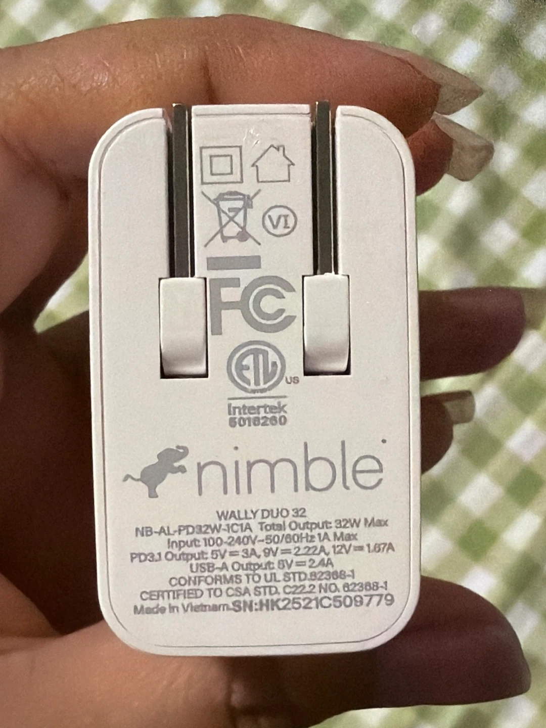 Nimble WALLY DUO 32 32W USB-C and USB-A Wall Charger - photo 2