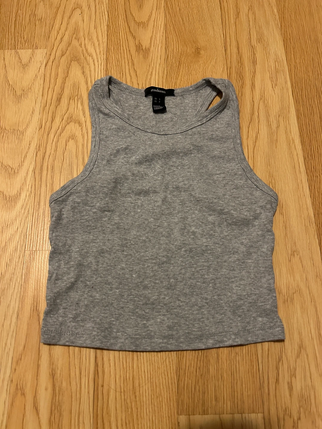 Grey Ribbed Tank Top - Size S