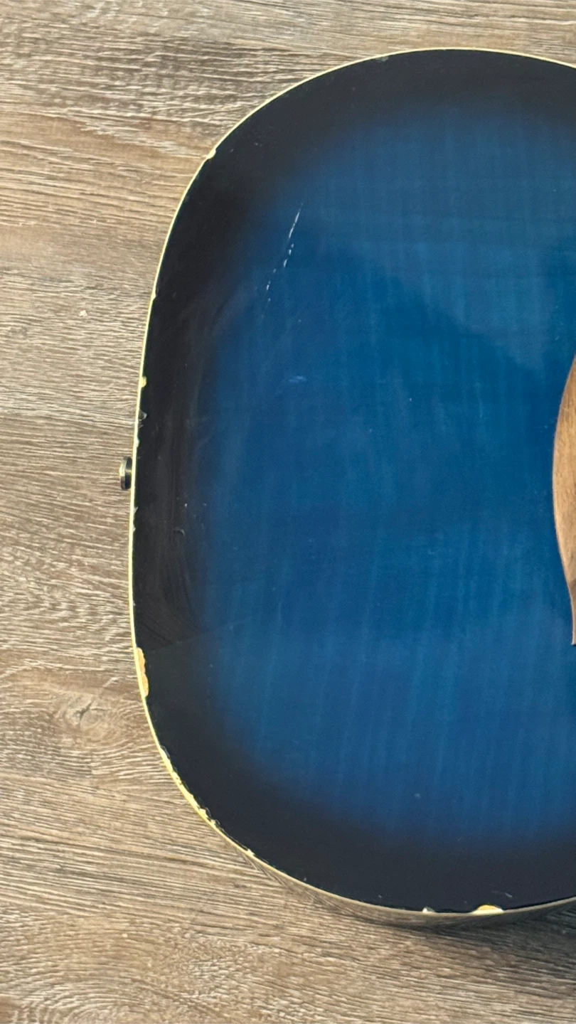 3/4 Jay Turser Jr Blue Acoustic Guitar - photo 5