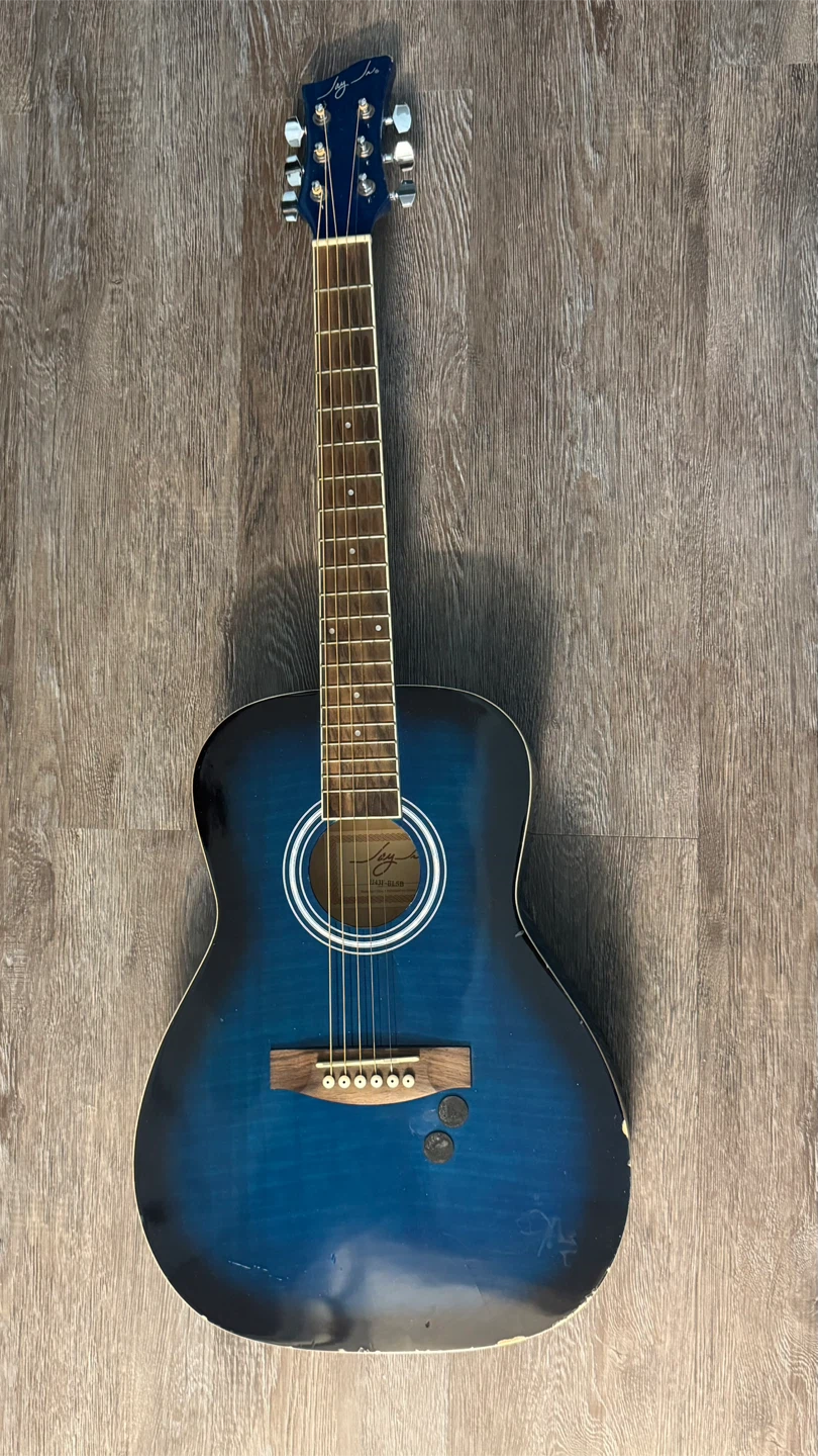 3/4 Jay Turser Jr Blue Acoustic Guitar