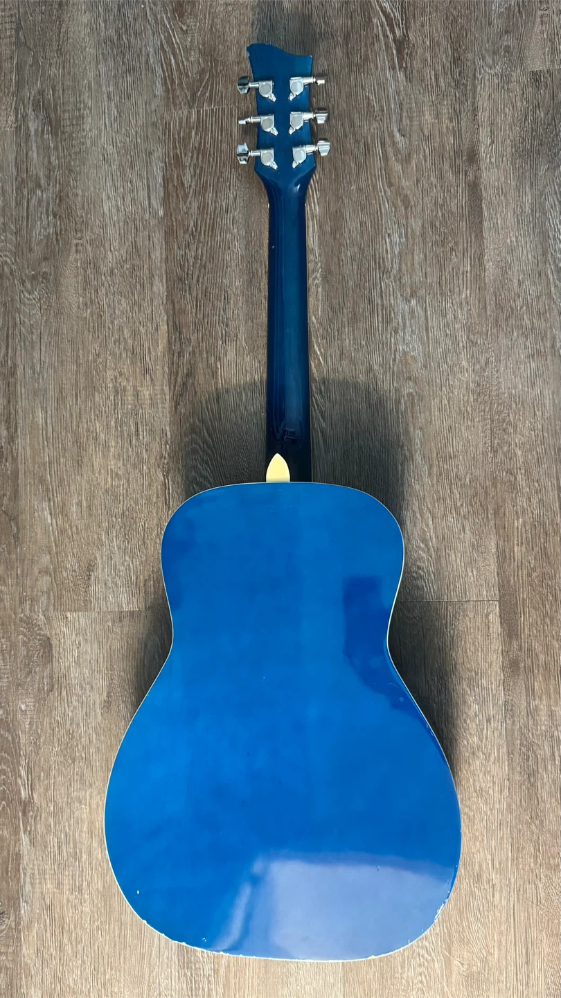 3/4 Jay Turser Jr Blue Acoustic Guitar - photo 2
