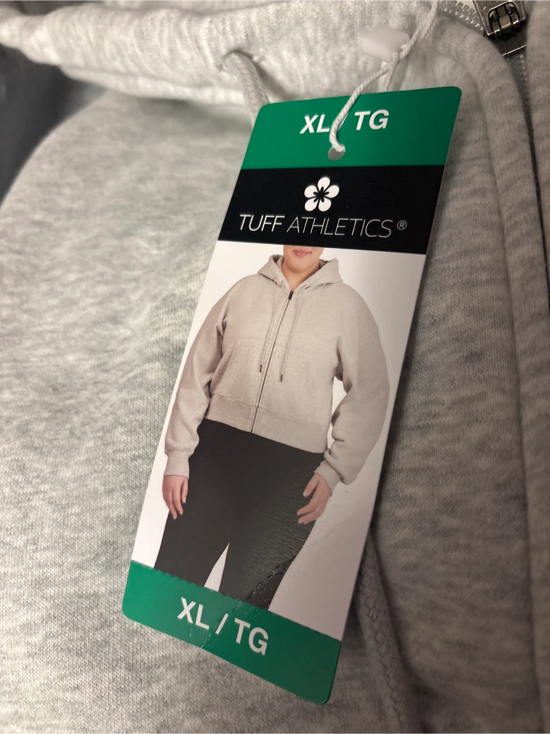 Ladies Tuff Athletics Grey Zip-Up Hoodie - XL/TG - photo 2