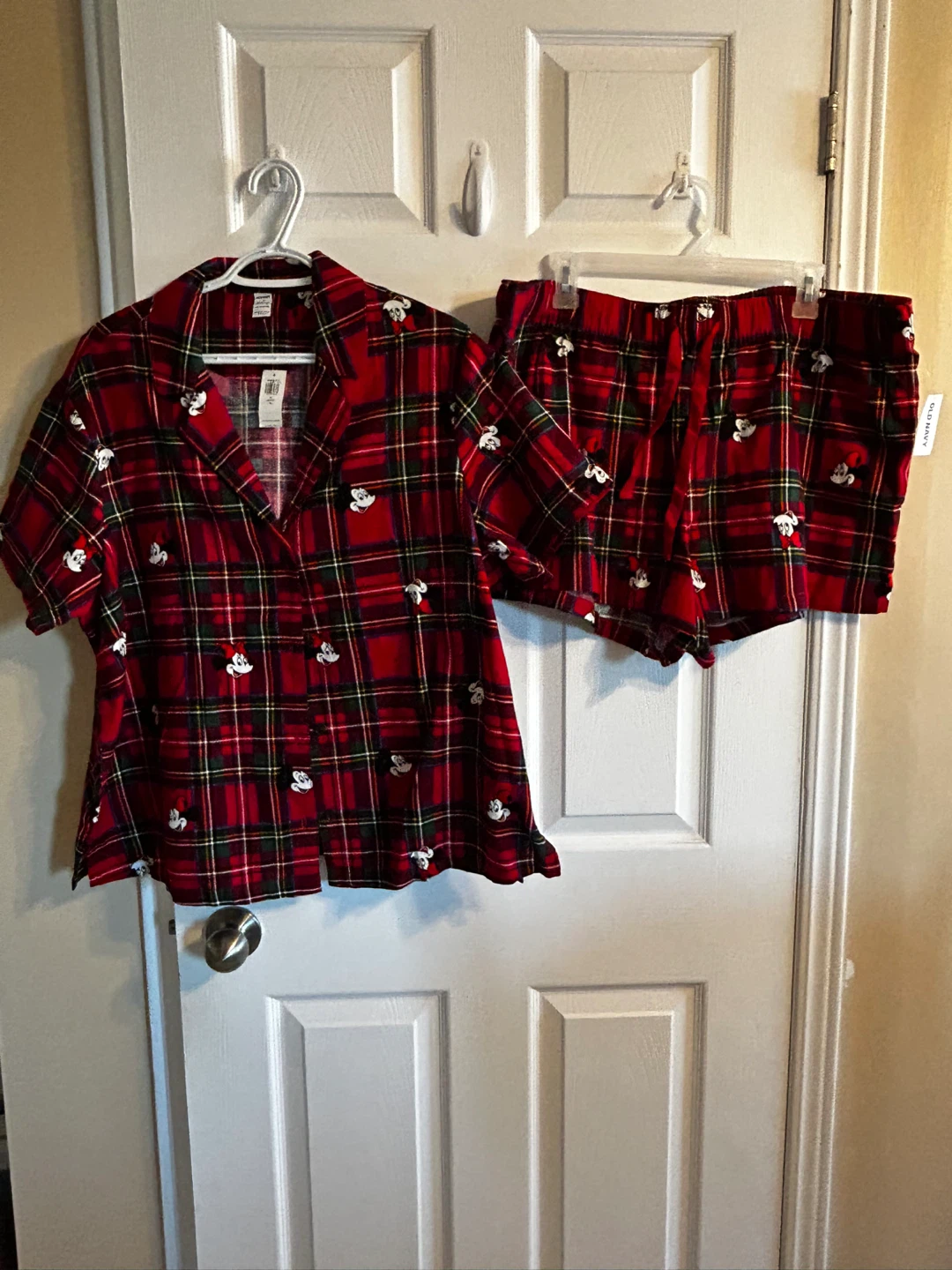 NEW Old Navy x Disney Mickey Mouse Plaid Pajama Set XL Petite