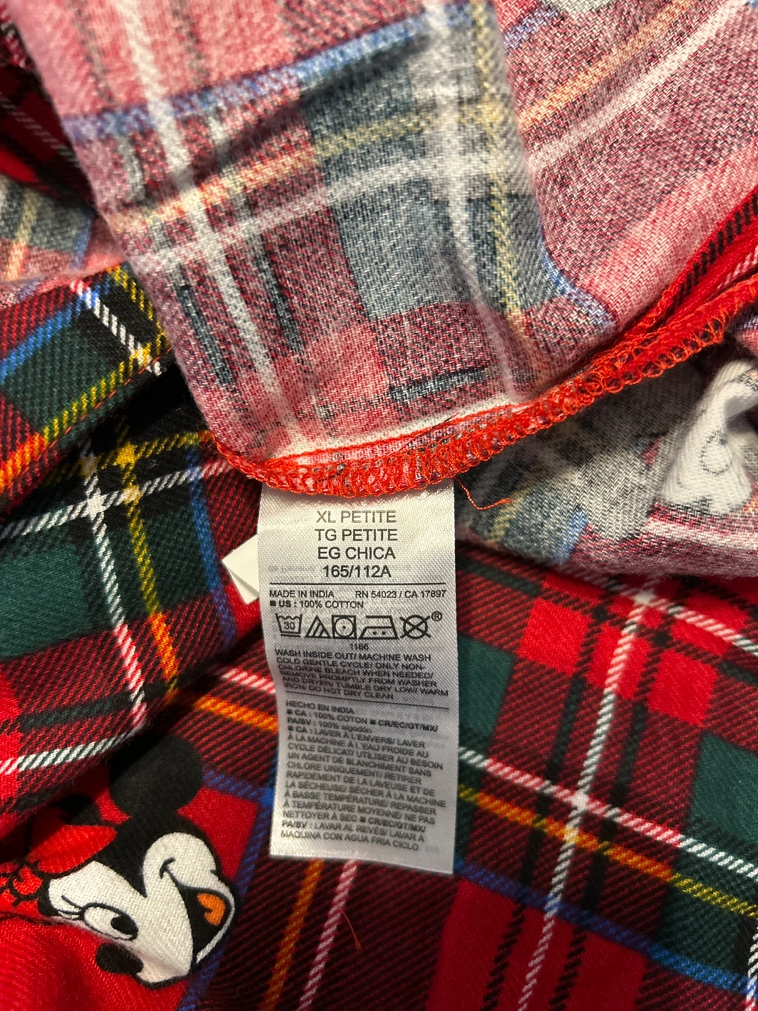 NEW Old Navy x Disney Mickey Mouse Plaid Pajama Set XL Petite - photo 5