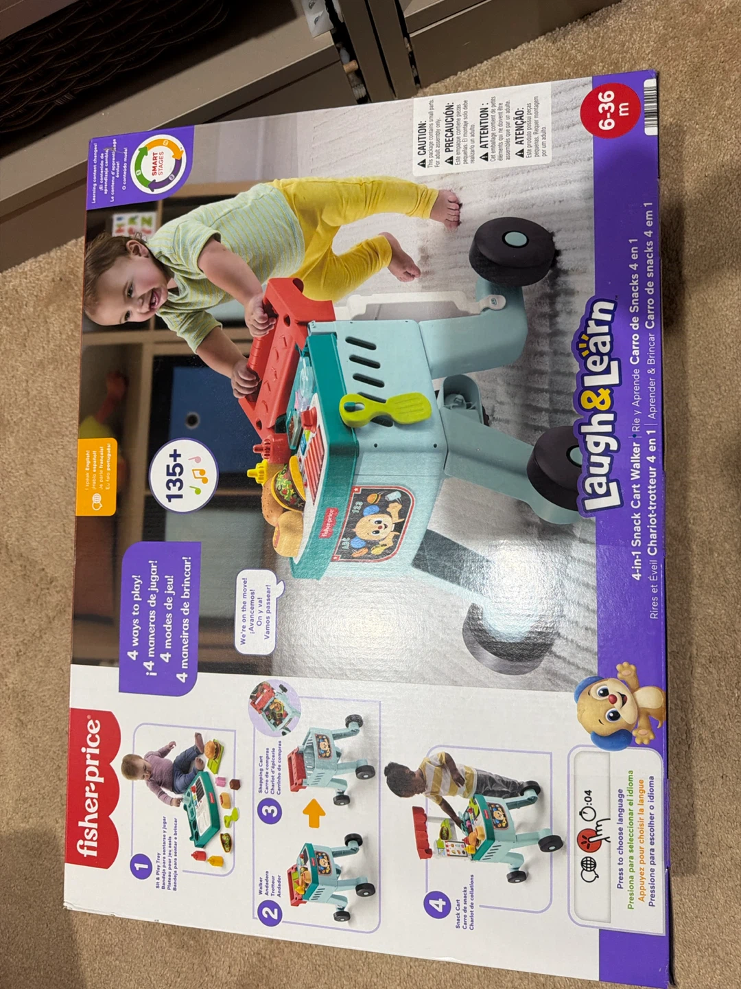 Fisher-Price Laugh & Learn 4-in-1 Snack Cart Walker