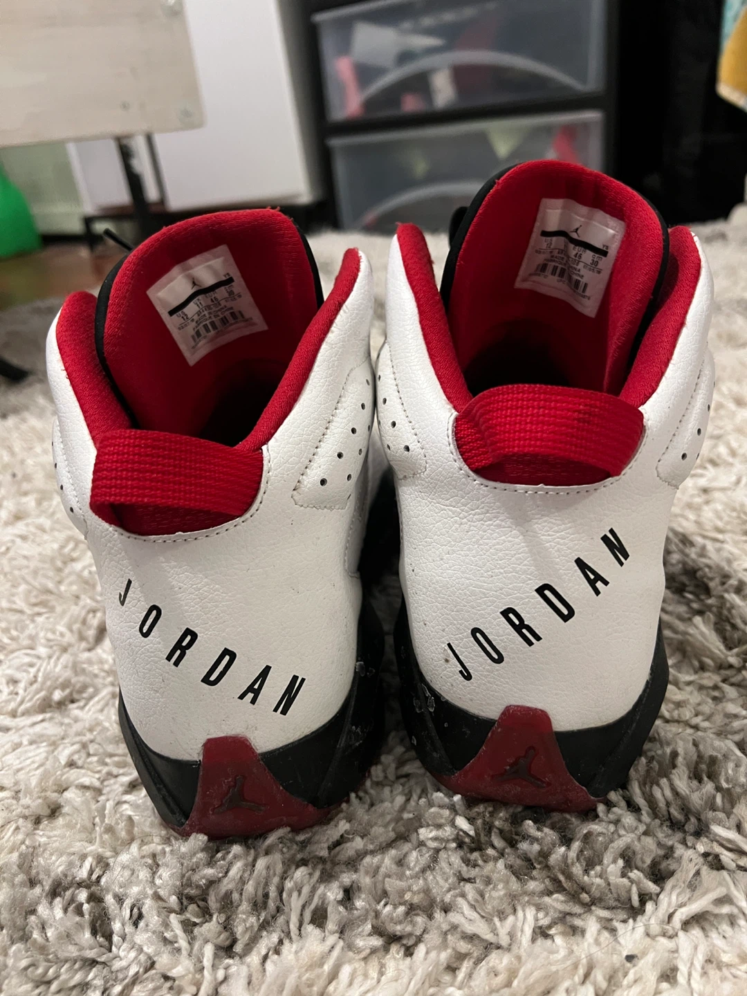 Jordan Men's Basketball Shoes White Red Black Size 12 - photo 2