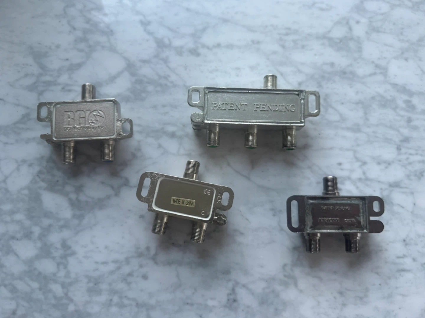 4 Assorted Satellite TV Signal Splitters